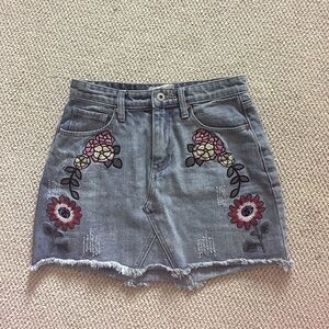 Women’s Embroidered Jean Skirt